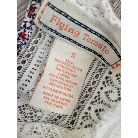 Flying Tomato Red Navy Ivory Beige Summer Dress Size Small - Picture 5 of 6